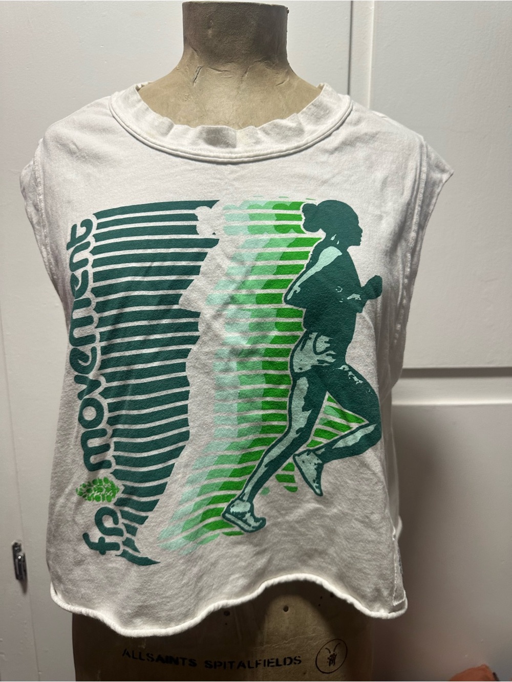 Free People Movement Tank Top with Green Runner Print Sz. XS
